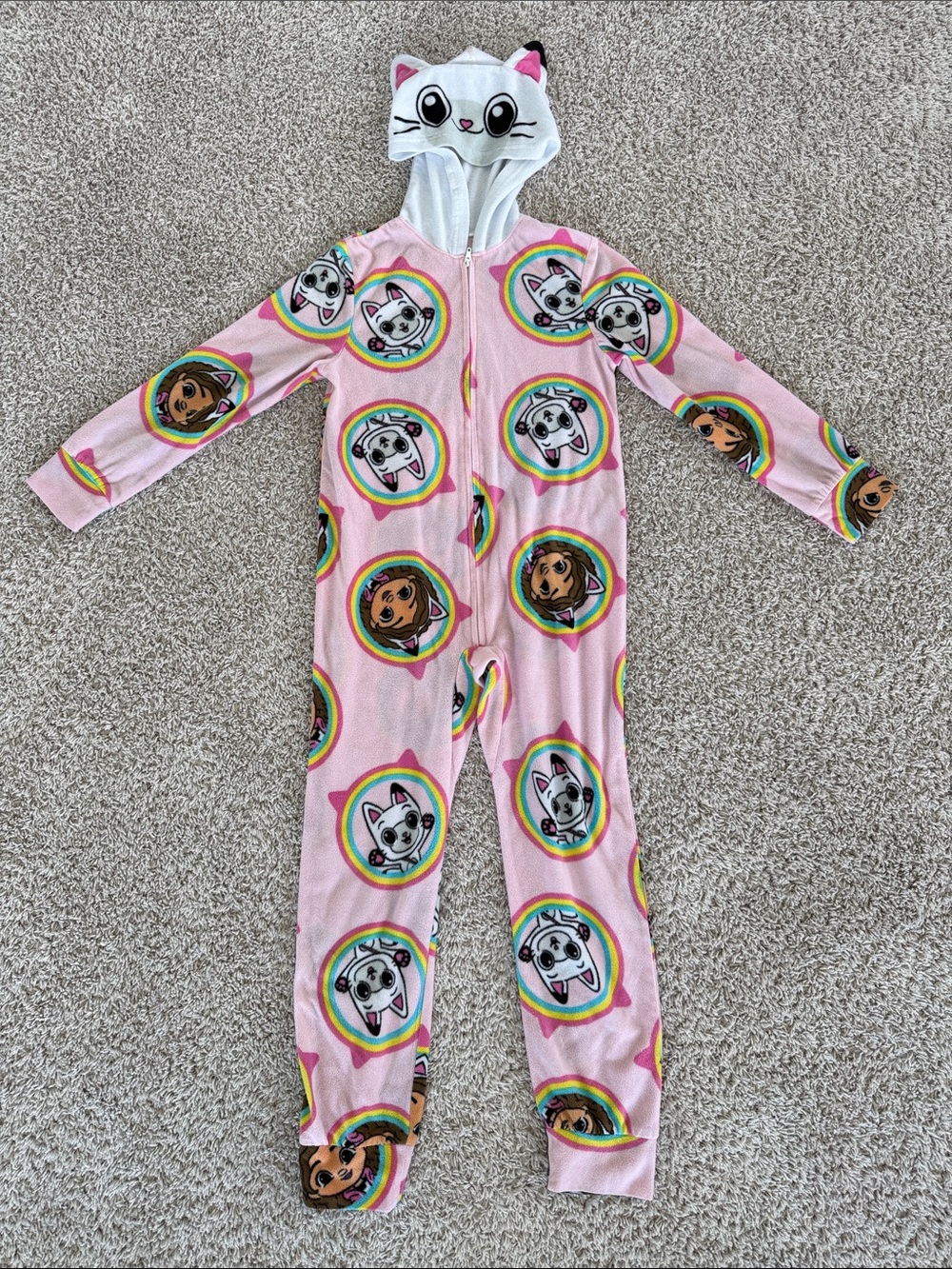 Gabby’s Dollhouse Girls Hooded One-Piece Pajamas
